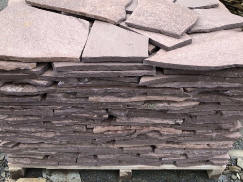 Плитняк лемезит бордовый для облицовки цоколя 20-25 мм  купить в Сатке